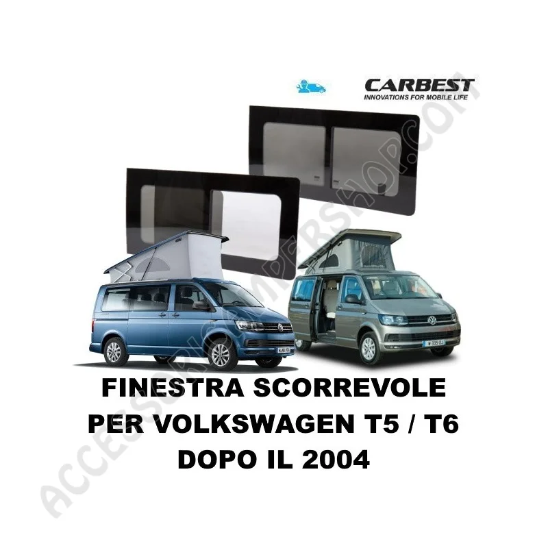 Finestra Scorrevole Vetro Carbest per VW T5/T6 | Accessoricampershop.com