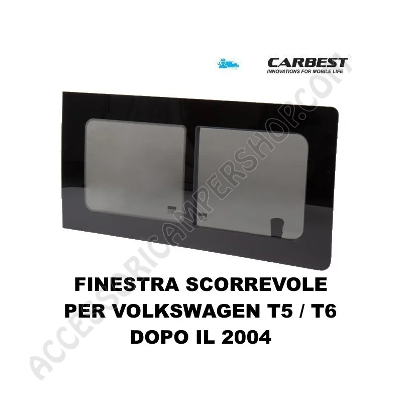 Finestra Scorrevole Vetro Carbest per VW T5/T6 | Accessoricampershop.com