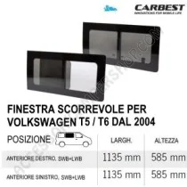 Finestra Scorrevole Vetro Carbest per VW T5/T6 | Accessoricampershop.com