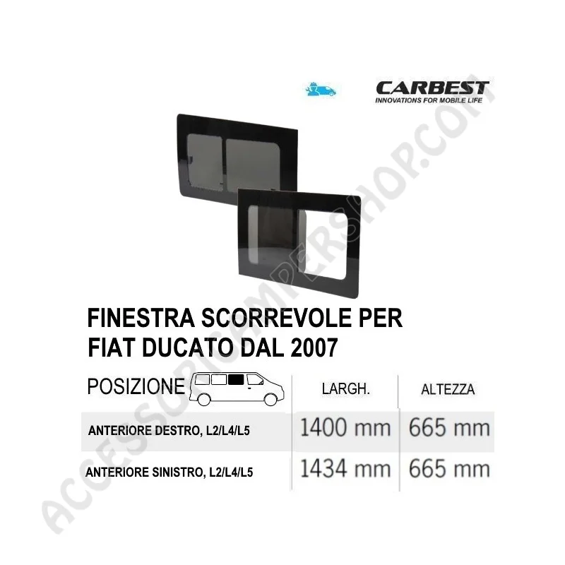 Finestra Scorrevole Carbest Fiat Ducato 2007 | Accessoricampershop.com