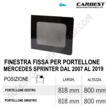 Finestra Fissa in Vetro Carbest per Mercedes Sprinter | Accessoricampershop.com