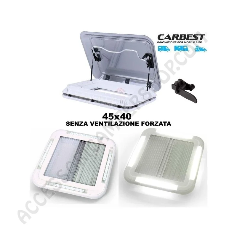 Oblò Carbest 45x40 Bianco con Illuminazione Integrata | Accessoricampershop.com
