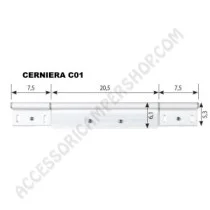 Cerniera C01 Bianca RAL9010 per Camper e Caravan | Accessoricampershop.com