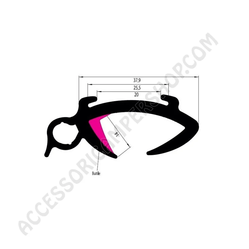 Telaio in gomma per finestra apribile 5 mt | Accessoricampershop.com
