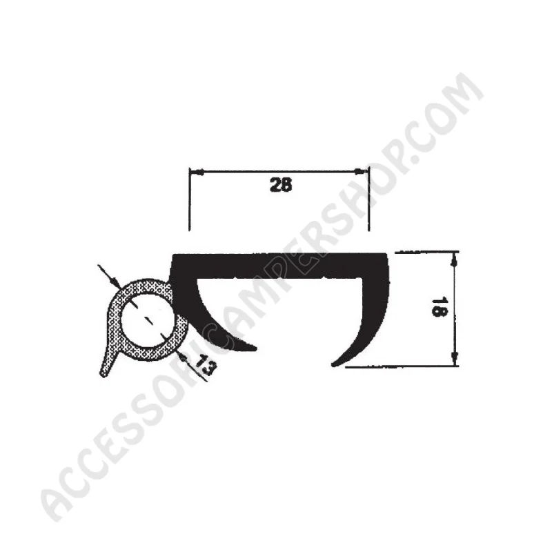 Telaio in gomma per finestra apribile 27mm | Accessoricampershop.com