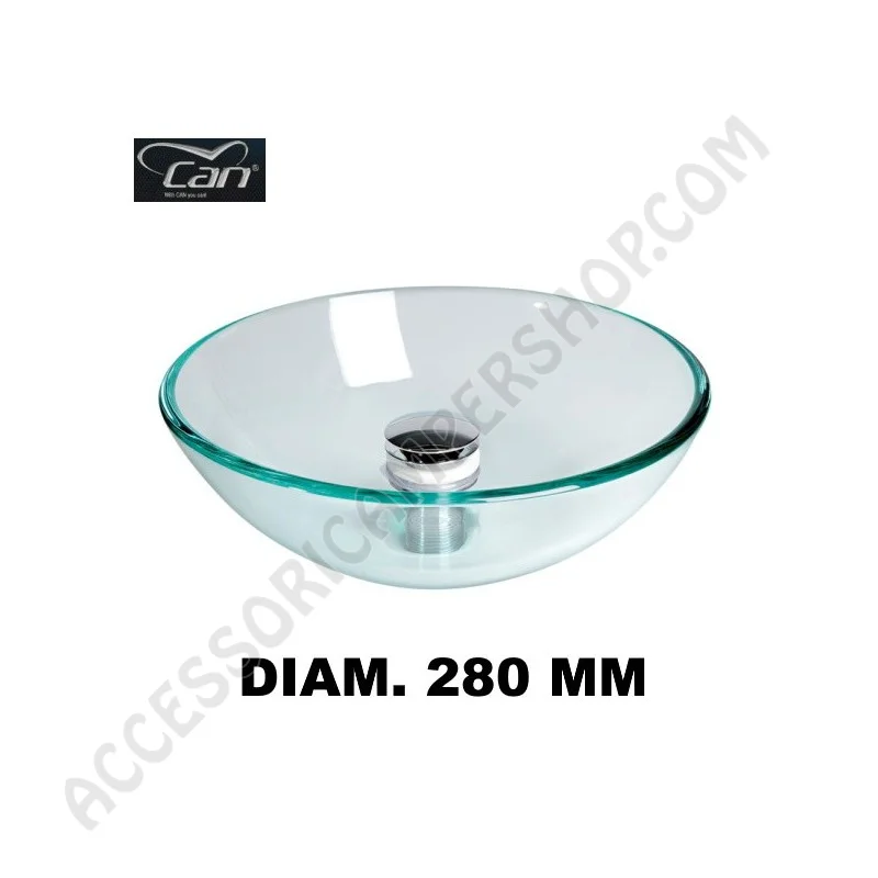 Lavello CAN in Vetro Ø280 mm con Piletta | Accessoricampershop.com