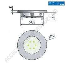 Faretto Spot Fisso Incasso Silver 1020 Touch | Accessoricampershop.com