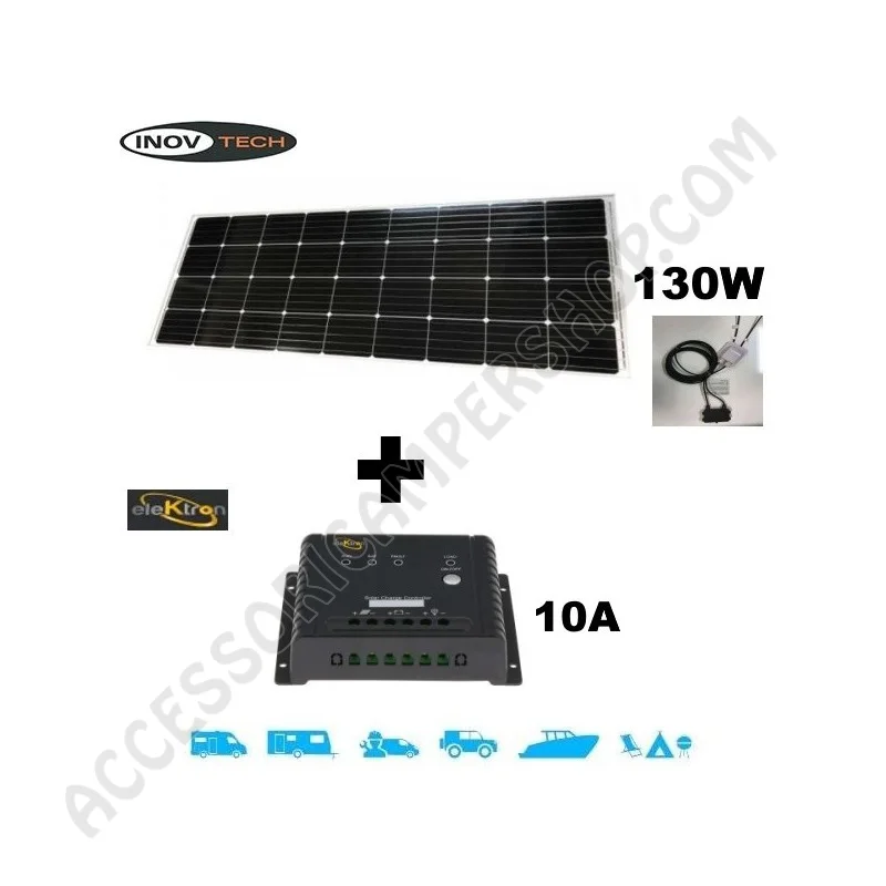Kit Pannello Solare E-ssential 130W + Regolatore MPPT | Accessoricampershop.com