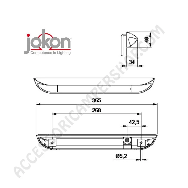 Plafoniera Esterno LED 12V JOKON 365mm | Accessoricampershop.com