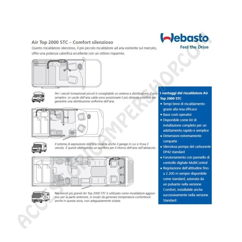 Riscaldatore WEBASTO AIR TOP 2000 STC per camper | Accessoricampershop.com