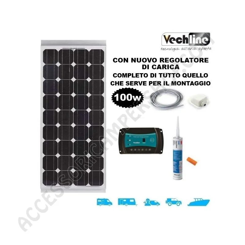 Pannello Solare Vechline 100W con Regolatore | Accessoricampershop.com