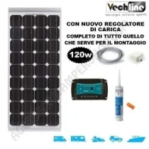 Pannello Solare 120W con Regolatore di Carica | Accessoricampershop.com