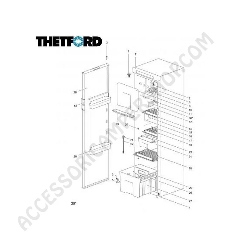 Frigorifero Trivalente Thetford N4142E+ 142L | Accessoricampershop.com