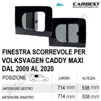 Finestra Scorrevole in Vetro Carbest per Volkswagen Caddy Maxi | Accessoricampershop.com