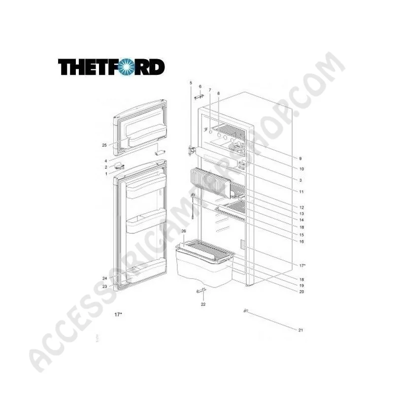 Frigorifero Trivalente Thetford N4175A LCD 175L | Accessoricampershop.com