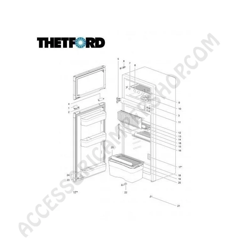 Frigorifero Trivalente Thetford N4145E+ 141L | Accessoricampershop.com