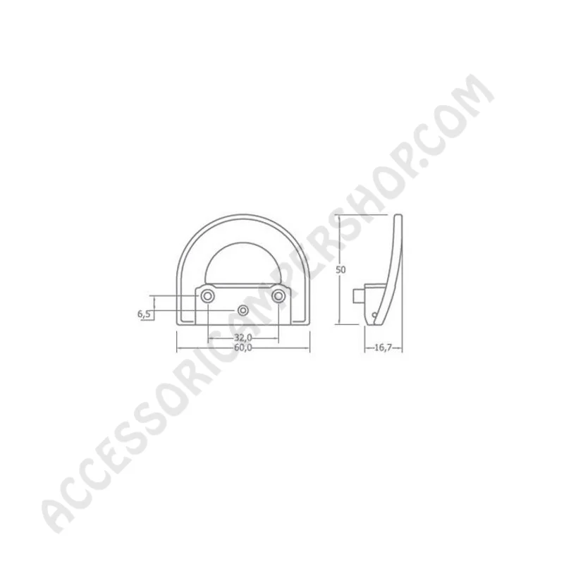 Maniglia Incasso V1706 Cromata per Antine | Accessoricampershop.com