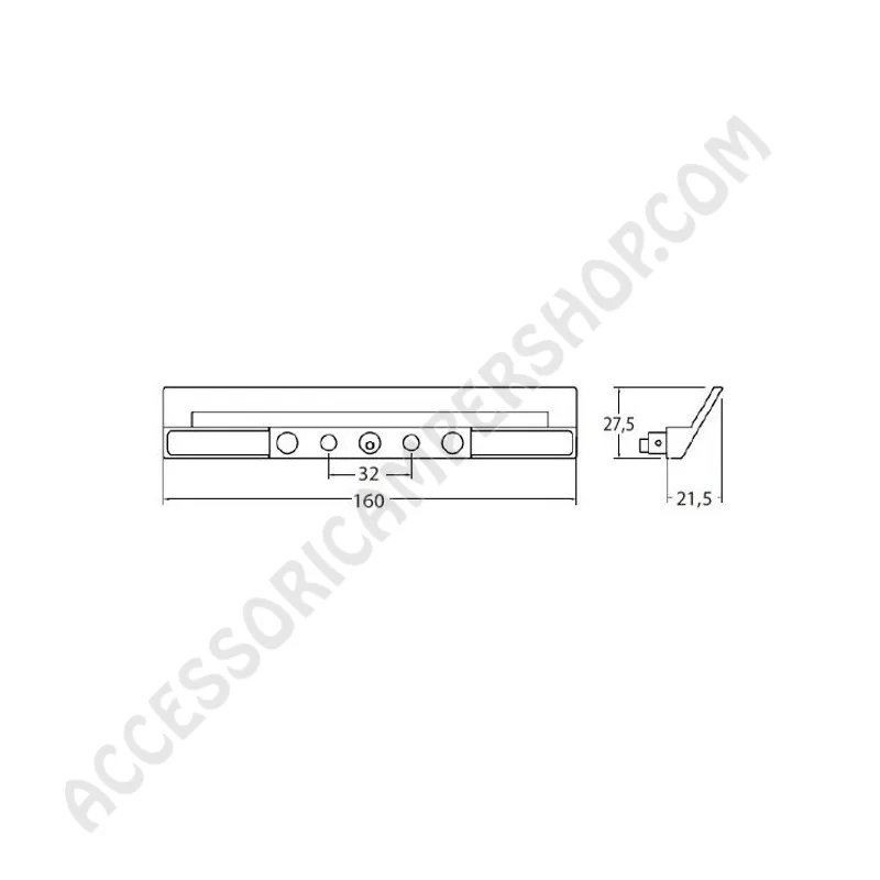 Maniglia Incasso V1920 Cromo Lucido per Antine | Accessoricampershop.com