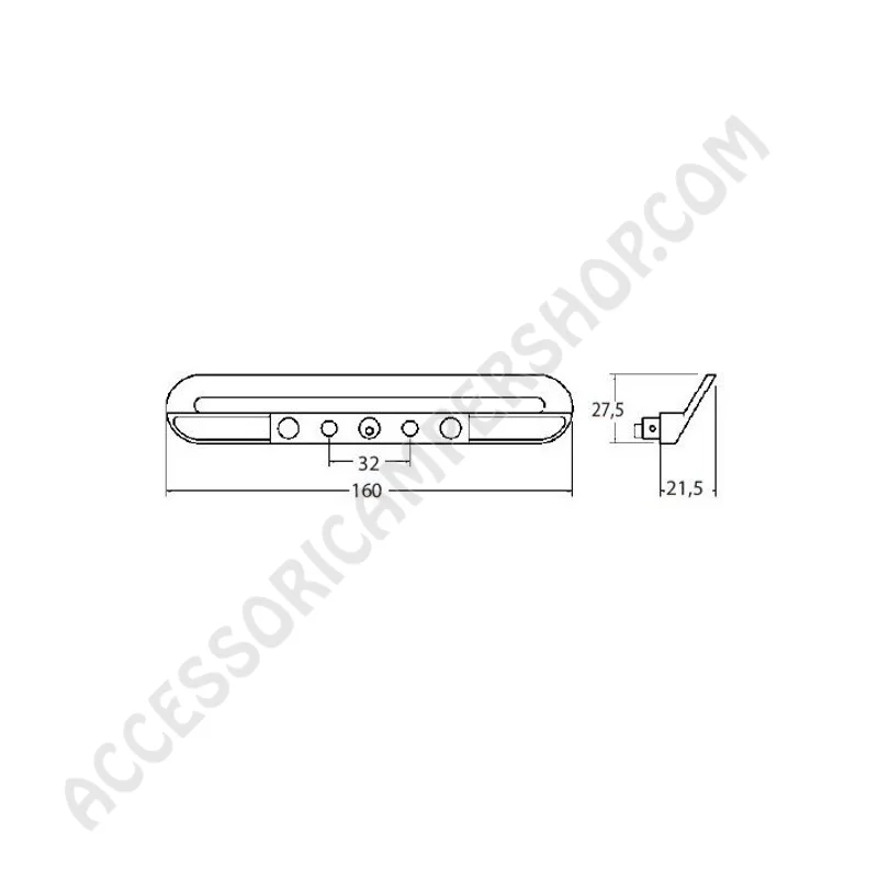 Maniglia Incasso V1922 Cromo Lucido per Camper | Accessoricampershop.com