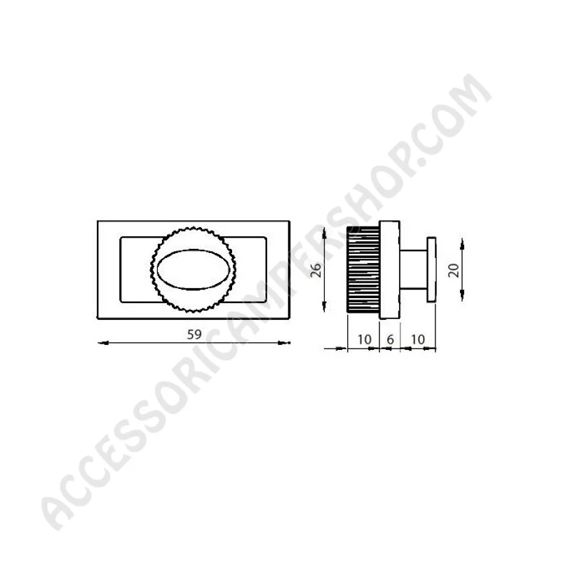 Maniglia Incasso V1445 Push Lock Cromo Lucido | Accessoricampershop.com