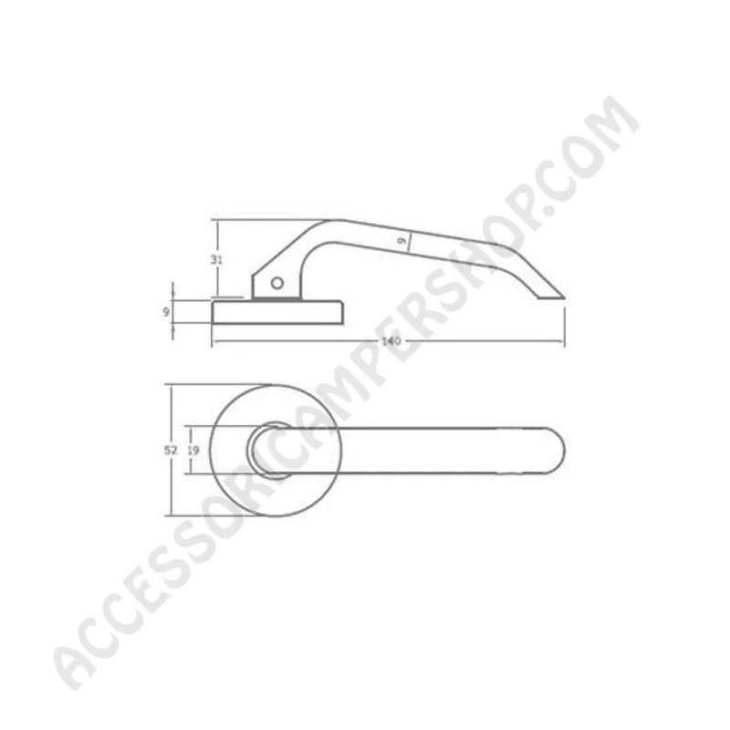 Maniglia porta interna V1786 cromo lucido | Accessoricampershop.com