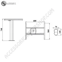 Gamba Tavolo 2 Direzioni Planet Lippert per Camper | Accessoricampershop.com