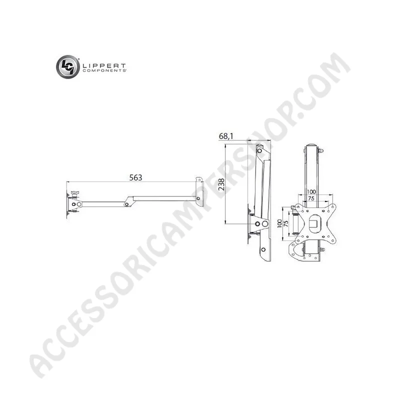 Porta TV LCD a Braccio Mod.12483 | Accessoricampershop.com