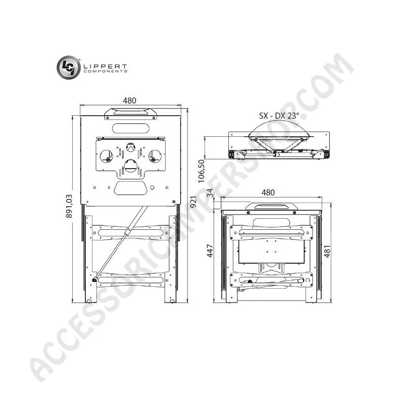 Supporto TV LCD Manuale Verticale 8 kg | Accessoricampershop.com