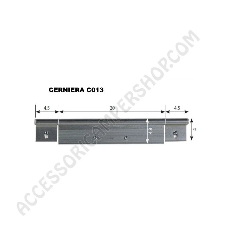 Cerniera C013 Anodizzata Argento per Porta | Accessoricampershop.com