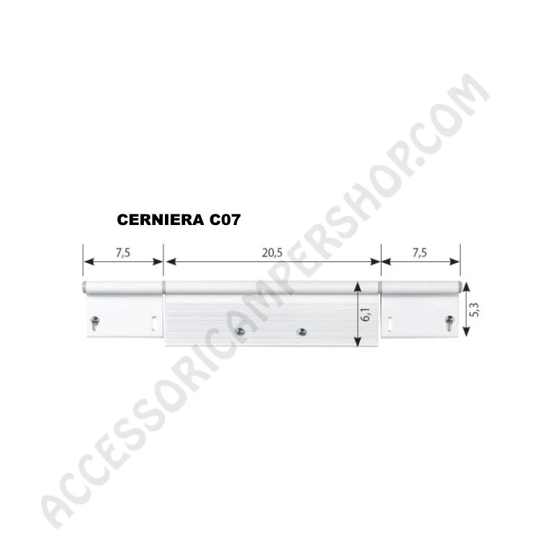 Cerniera C07 Bianca RAL9010 per Porta e Portelloni | Accessoricampershop.com