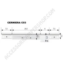 Cerniera C03 Bianca RAL9010 per Porta e Portelloni | Accessoricampershop.com