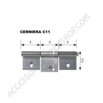 Cerniera C11 Anodizzata Argento 125x48 mm | Accessoricampershop.com