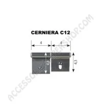 Cerniera C12 anodizzata argento per porta e portellone | Accessoricampershop.com