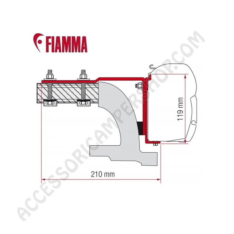 Adattatore Staffe KIT MERCEDES VITO per Tendalini Fiamma | Accessoricampershop.com