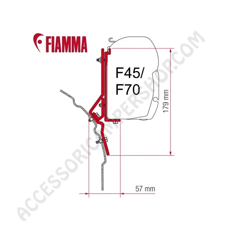 Adattatori Staffe KIT VW T4 per Tendalini Fiamma | Accessoricampershop.com