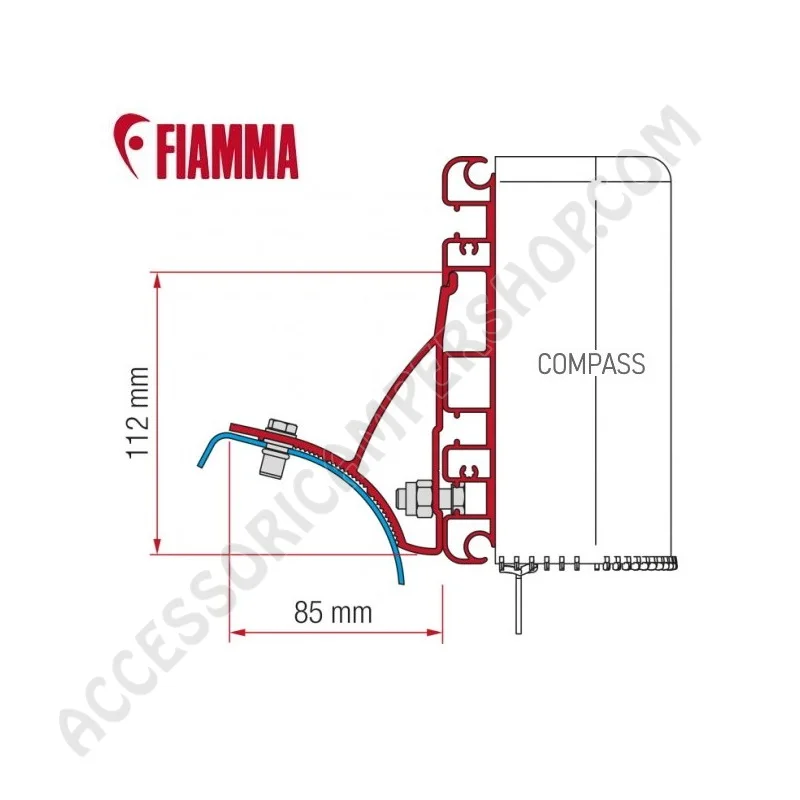 KIT ADAPTER STAFFA PER TENDALINI FIAMMA RENAULT TRAFIC | Accessoricampershop.com