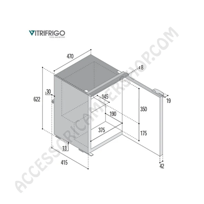 Frigorifero a Compressione Vitrofrigo C60i 60L | Accessoricampershop.com