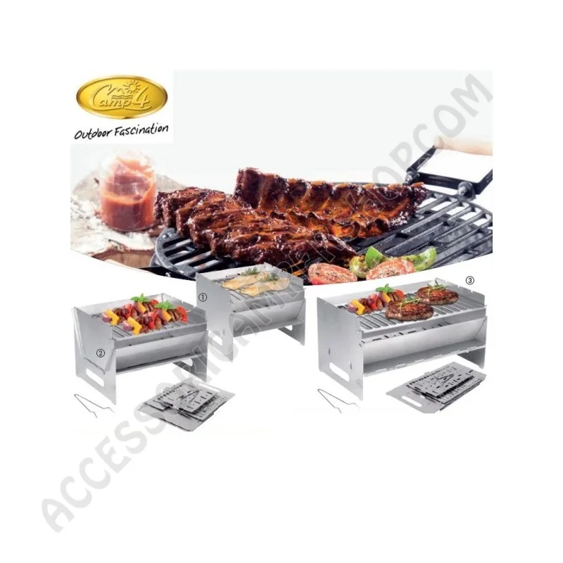 Griglia Pieghevole Inox 6-8 Persone per Campeggio | Accessoricampershop.com