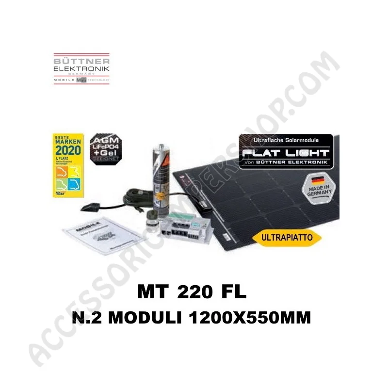Pannello Solare Ultra-Piatto 220W per Camper | Accessoricampershop.com