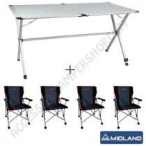 Kit Tavolo Pieghevole e 4 Sedie da Campeggio | Accessoricampershop.com