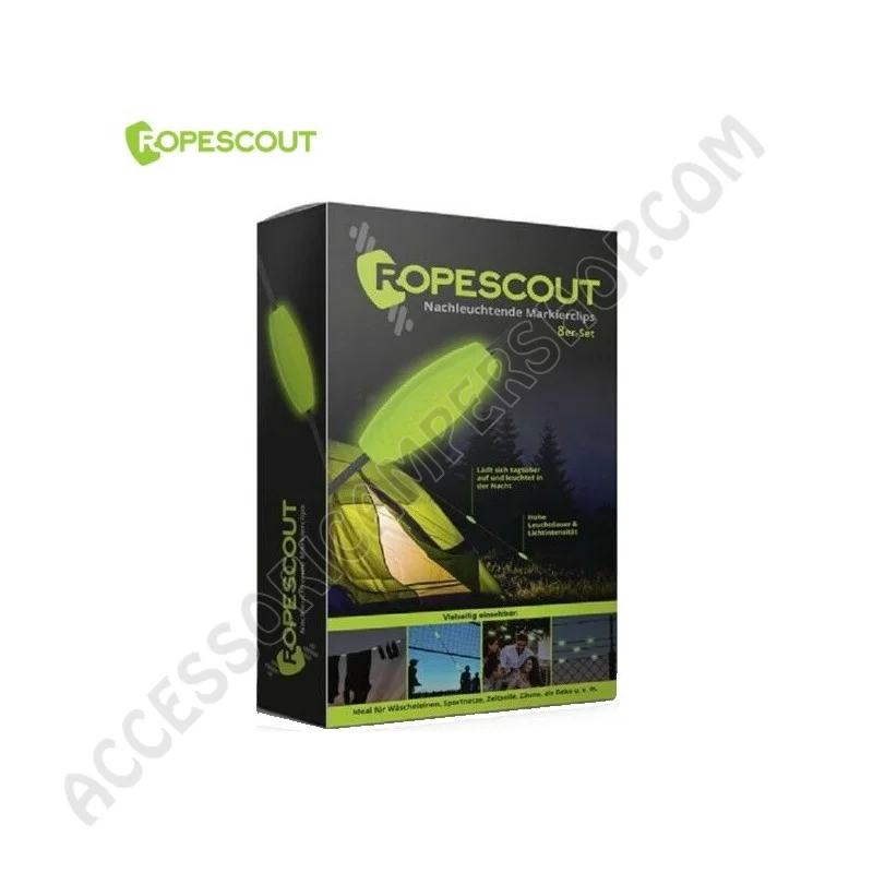 Clip Luminescenti Segnafuni ROPESCOUT 8 Pezzi | Accessoricampershop.com