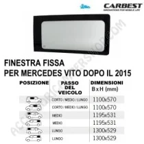 Finestra FISSA VETRO Carbest per Mercedes Vito 2015 | Accessoricampershop.com