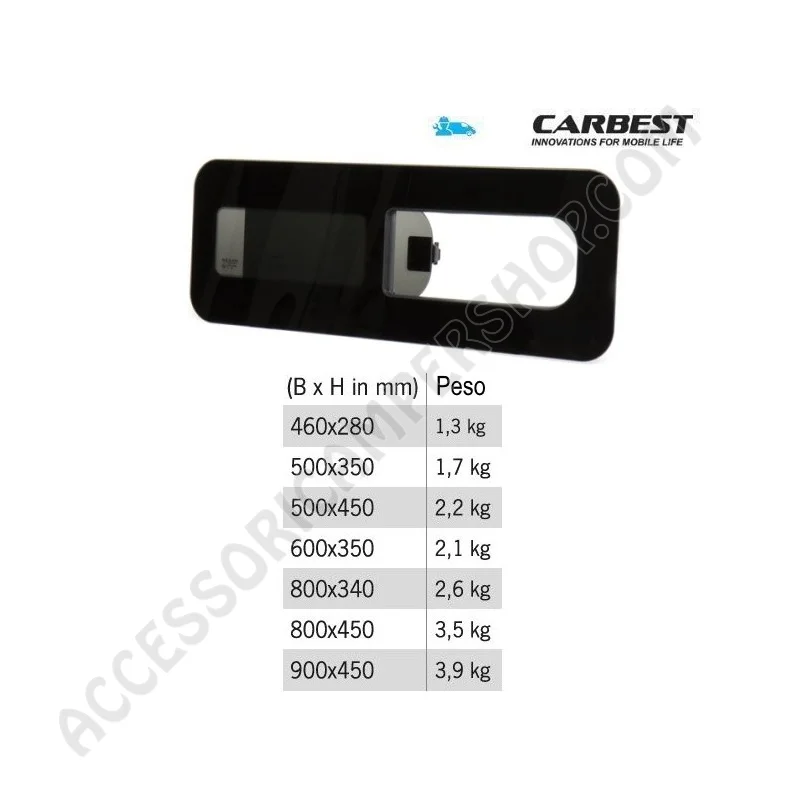Finestra Scorrevole Universale in Vetro Carbest | Accessoricampershop.com
