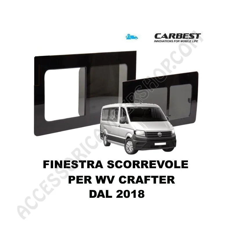 Finestra Scorrevole in Vetro Carbest per VW Crafter | Accessoricampershop.com