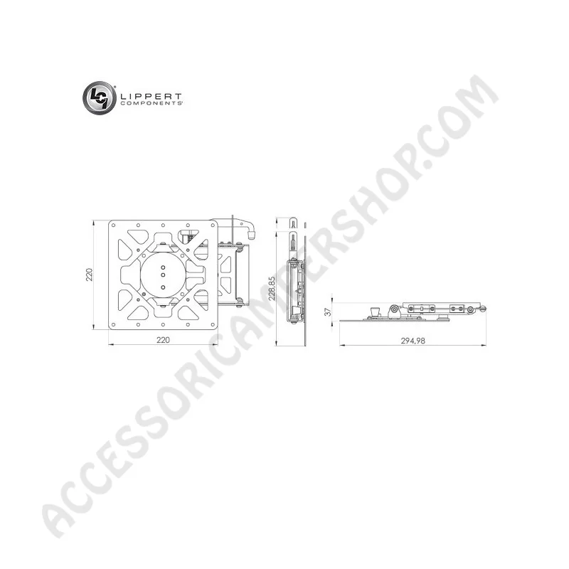 Porta LCD Manuale 90° per Camper e Caravan | Accessoricampershop.com