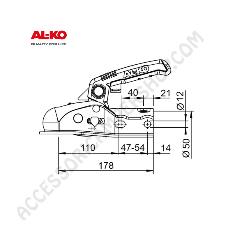 Giunto a sfera AK270 per caravan 50 mm | Accessoricampershop.com