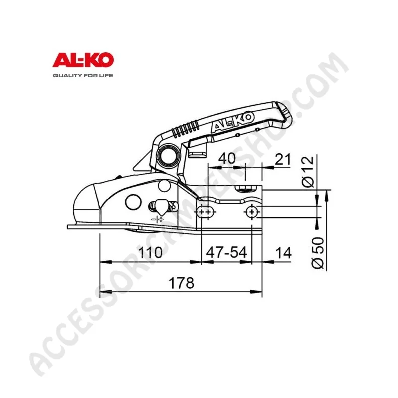 Giunto a sfera AK161 50 mm per caravan | Accessoricampershop.com