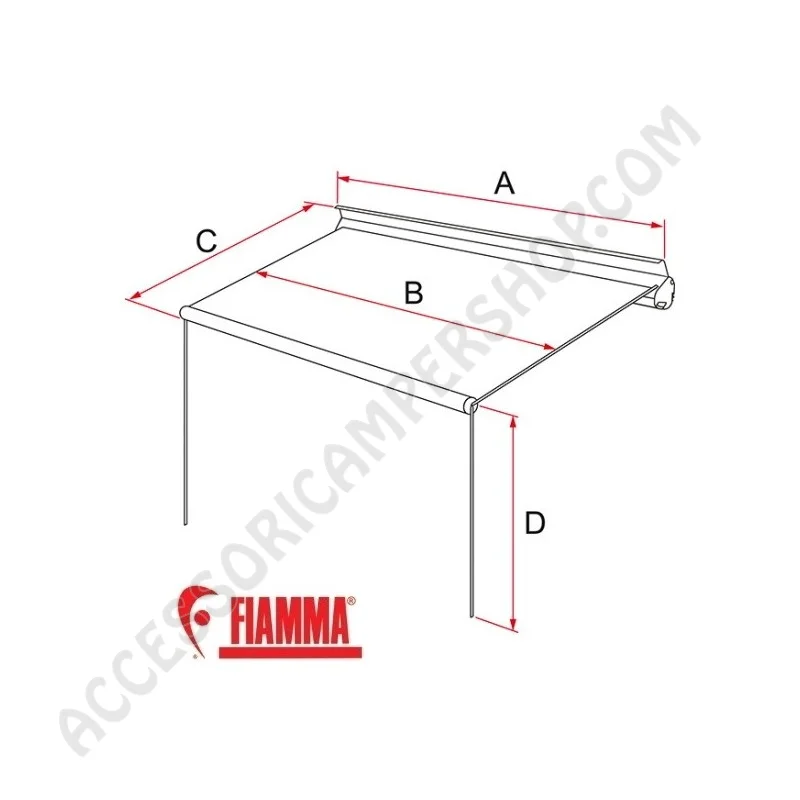 Tendalino Fiamma F35 Pro Deep Black per Caravan | Accessoricampershop.com