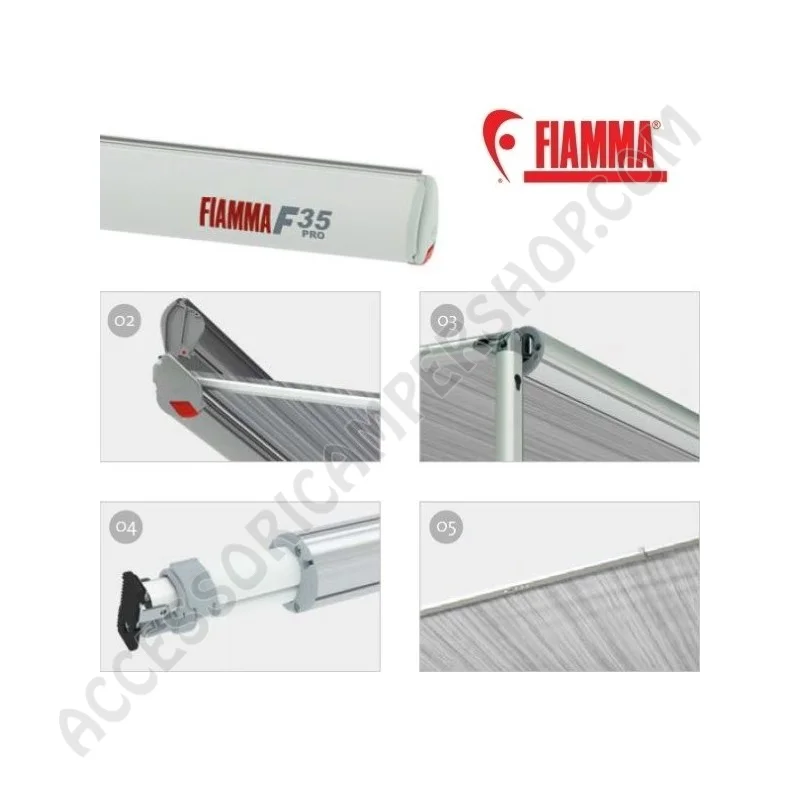 Tendalino Fiamma F35 Pro Deep Black per Caravan | Accessoricampershop.com
