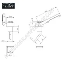 Rubinetto RB1487 CAN acqua fredda per camper | Accessoricampershop.com
